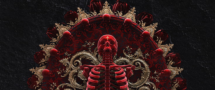 death, skull, bones, gold, skull and bones, HD wallpaper HD wallpaper