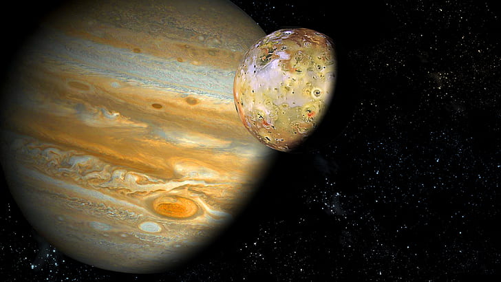 ดาวน์โหลดรูปภาพวอลล์เปเปอร์แบบเต็มหน้าจอความละเอียดสูงของ Planet Jupiter, วอลล์เปเปอร์ HD