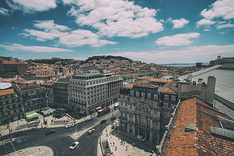 облака, португалия, небо, центральный лиссабон, HD обои HD wallpaper