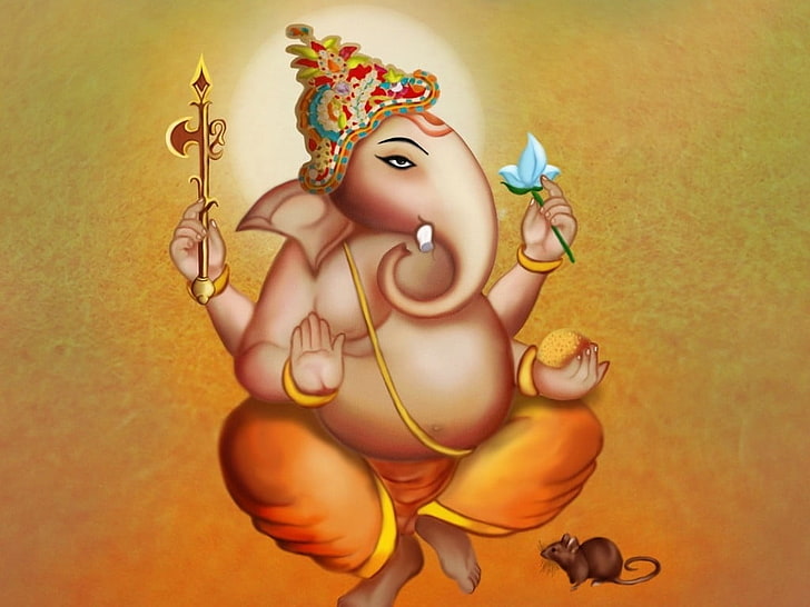 Shree Siddhivinayak, Ganesha illustration, God, Lord Ganesha, ganesha, lord, HD wallpaper
