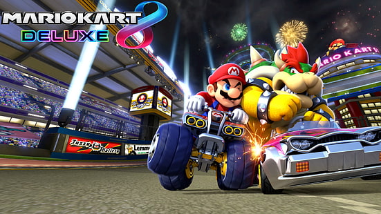Mario, Mario Kart 8 Deluxe, Bowser, Fondo de pantalla HD HD wallpaper