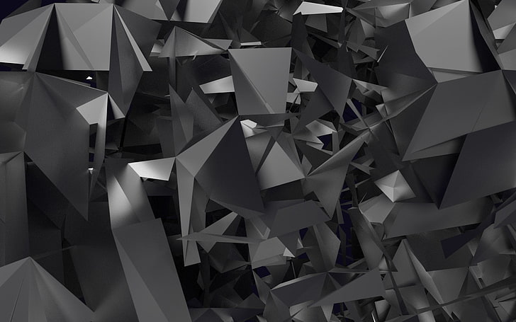 Geometryczne kształty Art-Vector Design HD Wallpaper, szara i czarna tapeta cyfrowa, Tapety HD