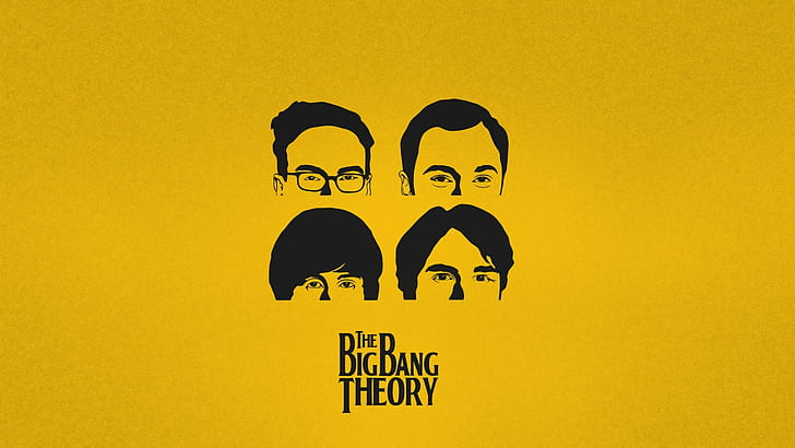 TV Şovu, The Big Bang Theory, Howard Wolowitz, Leonard Hofstadter, Raj Koothrappali, Sheldon Cooper, Beatles, Sarı, HD masaüstü duvar kağıdı