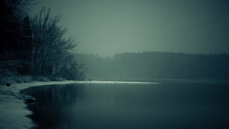 cuerpo de agua, lago, niebla, naturaleza, Fondo de pantalla HD