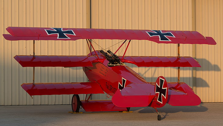 fighter, war, Triplane, world, First, during, Fokker DR1, (replica), HD wallpaper
