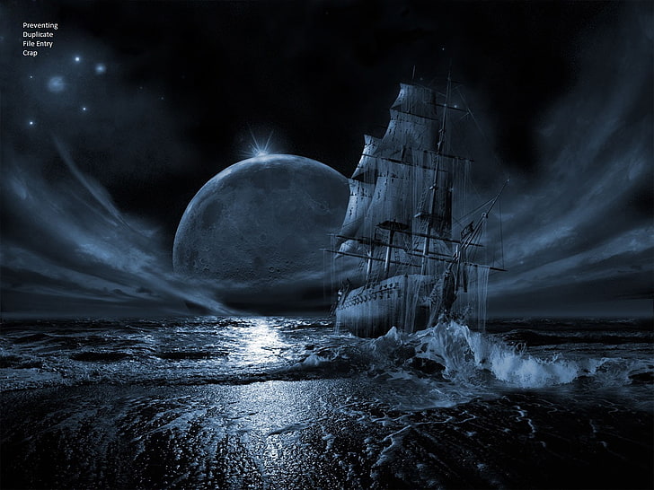 вода океан море звезд пиратский корабль лунные корабли 1280x960 Природа Океаны HD Арт, вода, океан, HD обои
