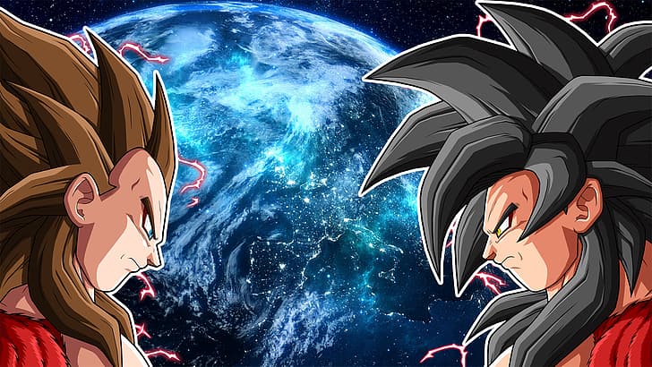 Vegeta, Son Goku, Dragon Ball GT, anime, Wallpaper HD