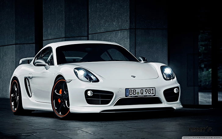 суперкар, Porsche, белые автомобили, Porsche Cayman, HD обои