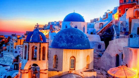 Griechenland Santorini, Stadt, HD-Hintergrundbild HD wallpaper