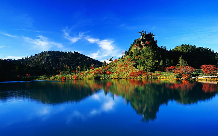 秋の反射日本、秋、日本、反射、自然と風景、 HDデスクトップの壁紙