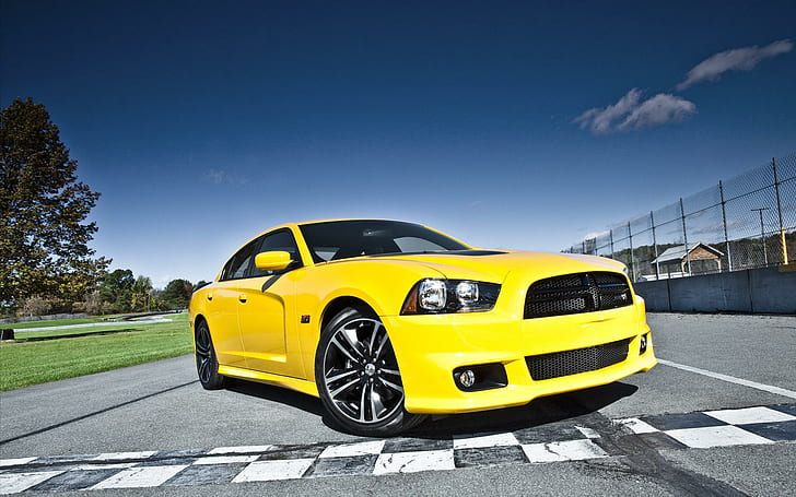 2012 Dodge Charger SRT8 Super Bee, yellow car, super, dodge, srt8, 2012, charger, cars, HD wallpaper