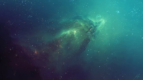 Nebula, Stars, Space, Tyler Creates Worlds, Space Art, nebula, stars, space, tyler skapar världar, rymdkonst, HD tapet HD wallpaper
