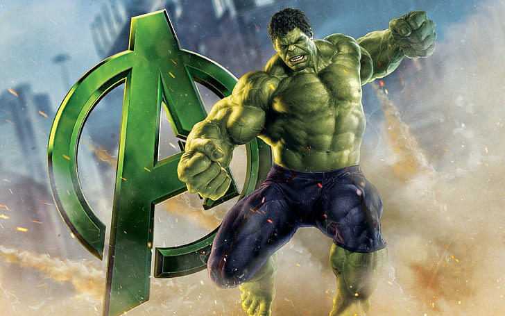 Avengers Hulk, ภาพประกอบเหลือเชื่อ, อเวนเจอร์ส, ฮัลค์, วอลล์เปเปอร์ HD