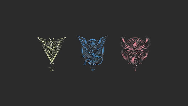 Team Mystic, Team Instinct, Equipe Valor, Pokémon, Pokemon Go, HD papel de parede