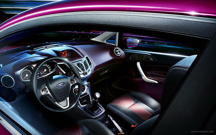 Ford Fiesta Interior, vista interior del automóvil Ford, interior, Ford, Fiesta, automóviles, Fondo de pantalla HD