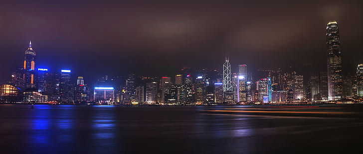 landscape photography of high rise buildings during nighttime, Moving along, landscape photography, high rise buildings, nighttime, Tsim Sha Tsui, Kowloon, Hong Kong, skyline, night, HDR, NEX-6, SEL-P1650, Photomatix, RAW, cityscape, urban Skyline, skyscraper, china - East Asia, asia, architecture, downtown District, urban Scene, business, tower, famous Place, modern, city, travel, building Exterior, finance, built Structure, united Arab Emirates, HD wallpaper