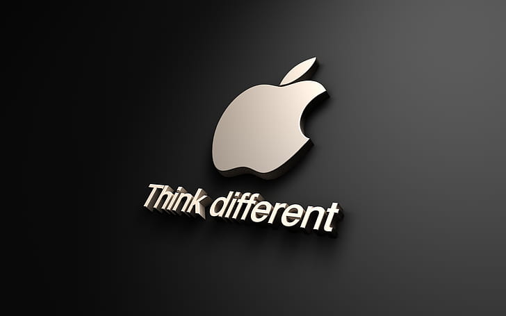 فكر بطريقة مختلفة في أبل ، شعار أبل ، تفاحة ، فكر ، مختلف، خلفية HD