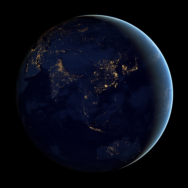 illustration de la terre, terre, espace, nuit, Fond d'écran HD