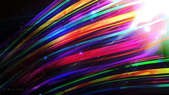 موجة متعددة الألوان خلفية مجردة ، مجردة ، ملونة، خلفية HD HD wallpaper
