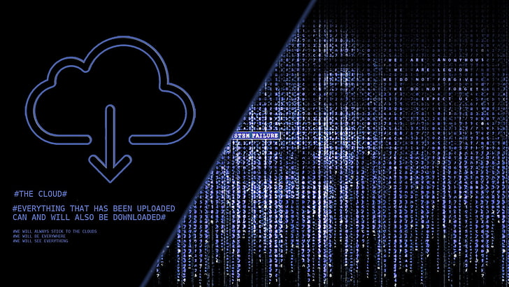 Binärcode, Computer, Internet, digitale Kunst, Technologie, The Matrix, Code, Zahlen, schwarzer Hintergrund, blau, hacken, anonym, HD-Hintergrundbild