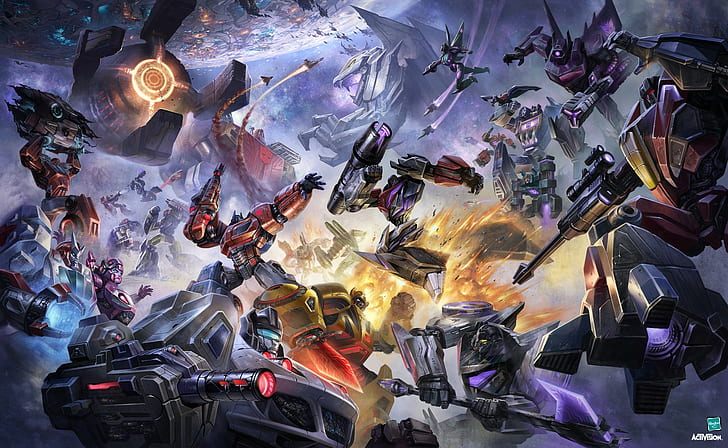 Transformers, artwork, Optimus Prime, Shockwave, Megatron, Starscream, HD wallpaper