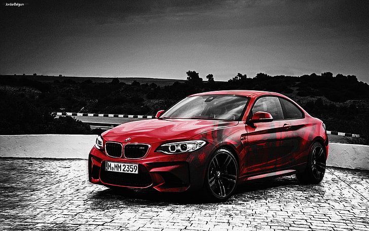 red, BMW, BMW M2, HD wallpaper
