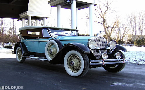 coche verde azulado, Packard, coche, vintage, Oldtimer, vehículo, Fondo de pantalla HD HD wallpaper