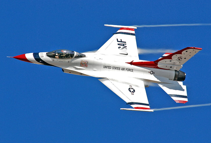 ABD Hava Kuvvetleri Thunderbirds, beyaz Amerika Birleşik Devletleri Hava Kuvvetleri uçağı, Uçaklar / Uçaklar, HD masaüstü duvar kağıdı