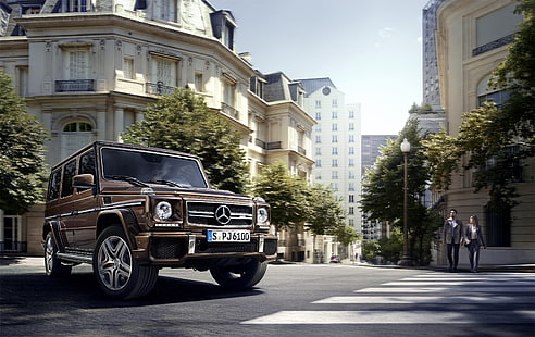 kahverengi Mercedes-Benz G Sınıfı SUV, mercedes, amg, g63, w463, gelendvagen, HD masaüstü duvar kağıdı HD wallpaper