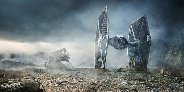 Star Wars, 8 K, R2-D2, 4 K, TIE Fighter, C-3PO, Artwork, HD-Hintergrundbild