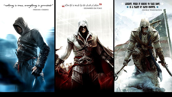 видео игры Assassins Creed Assassins Creed 2 Assassins Creed 3 Эцио Аудиторе да Флоренция Коннор Кенуэй Алтарь Ибн Лаахад, HD обои HD wallpaper