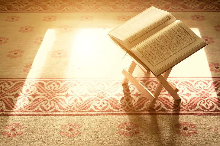 светлина, свята, книга, бог, Коран, ислям, господар, милост, HD тапет