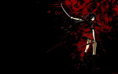 Kisaragi Saya, Blood-C, animeflickor, skoluniform, HD tapet HD wallpaper