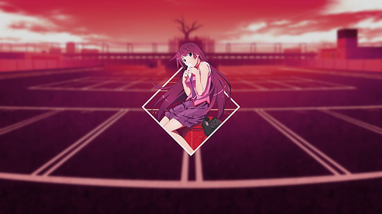 Monogatari-Serie, Senjougahara Hitagi, Anime-Mädchen, HD-Hintergrundbild HD wallpaper