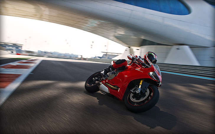 красный спортивный мотоцикл Ducati, Ducati, мотоцикл, Ducati 1199, HD обои