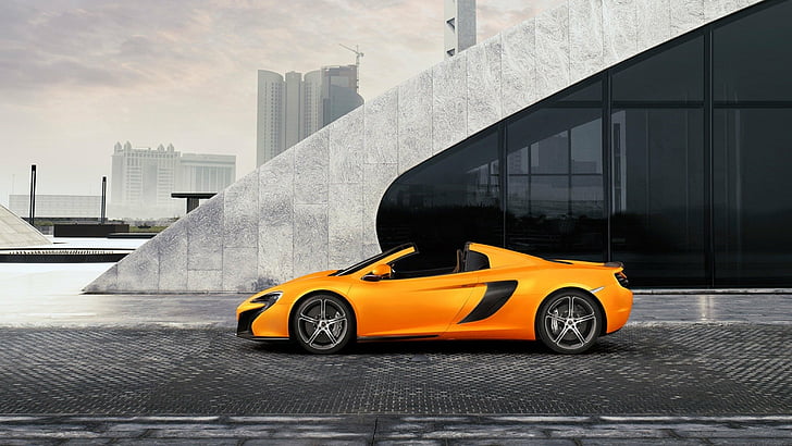 McLaren, McLaren 650S Spider, Car, McLaren 650S, Orange Car, Supercar, Vehicle, HD wallpaper
