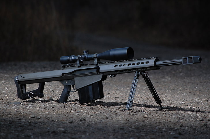 rifle semi-automático preto e cinza, armas, rifle sniper, HD papel de parede