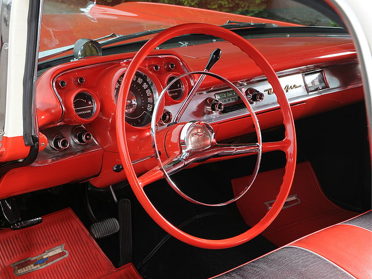 1957, Luft, Bel, Chevrolet, Interieur, Nomade, Retro, Kombi, HD-Hintergrundbild
