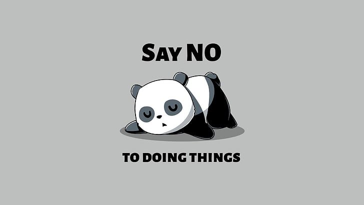 илюстрация на панда с наслагване на текст, прост, прост фон, хумор, панда, TeeTurtle, HD тапет