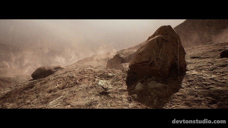 desert, CGI, HD wallpaper