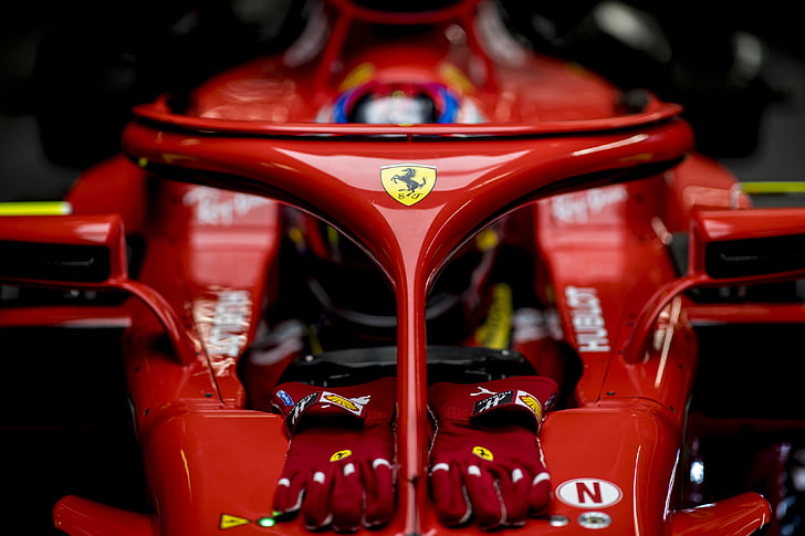 czerwony bolid Ferrari Formuły 1, Ferrari SF71H, Formuła 1, samochody F1, 2018, 4K, Tapety HD