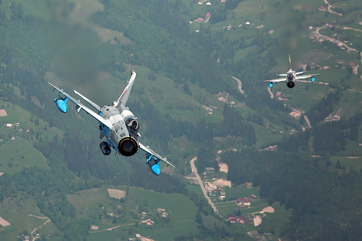 Fighter, Pair, The MiG-21, OKB Mikoyan and Gurevich, BBC 루마니아, PTB, HD 배경 화면