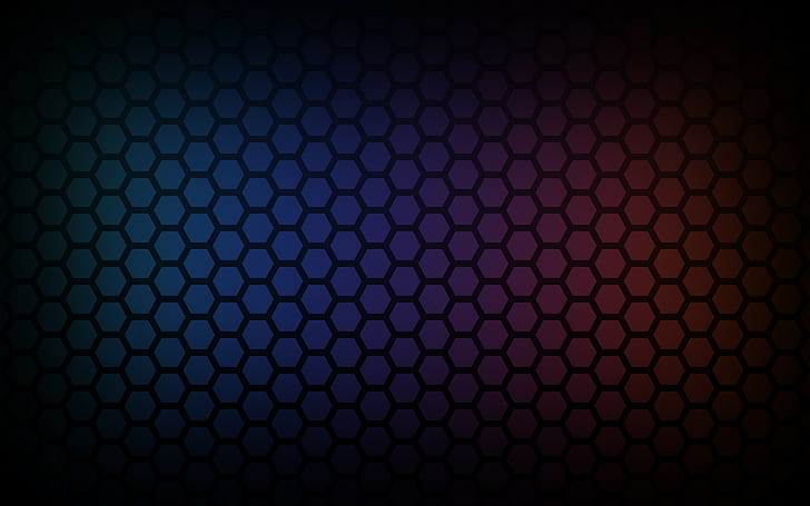 hexagon pola warna-warni gradien sarang lebah, Wallpaper HD