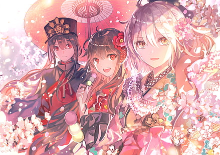 Fate Series, Fate / Grand Order, Demon bågskytt (Fate / Grand Order), Oda Nobukatsu (Fate / Grand Order), Sakura Saber, HD tapet HD wallpaper