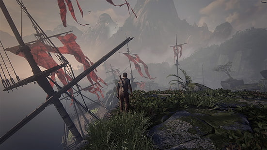 Captura de tela de jogabilidade desconhecida, Uncharted 4: A Thief's End, desconhecida, PlayStation 4, videogames, HD papel de parede HD wallpaper
