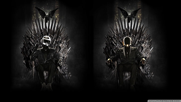 Game of Thrones wallpaper, music, Daft Punk, Game of Thrones, Iron Throne, humor, HD wallpaper
