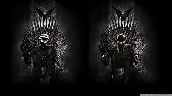 Game of Thrones tapeter, musik, Daft Punk, Game of Thrones, Iron Throne, humor, HD tapet HD wallpaper