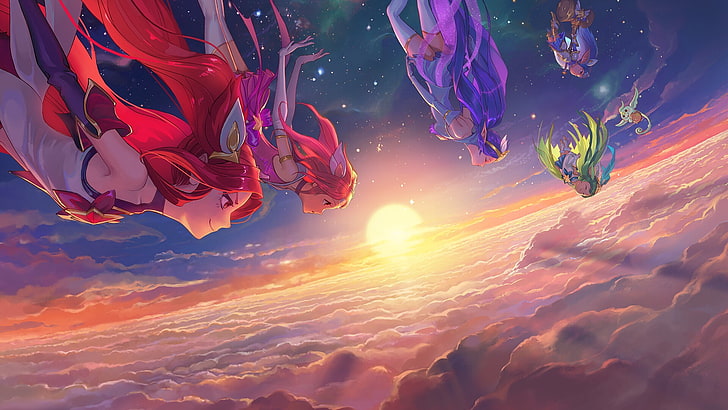 anime girls, Star Guardian, Summoner's Rift, video game characters, League of Legends, HD wallpaper