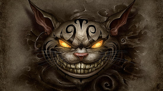 grå katt digital tapet, Alice i underlandet, Cheshire Cat, Alice: Madness Returns, HD tapet HD wallpaper