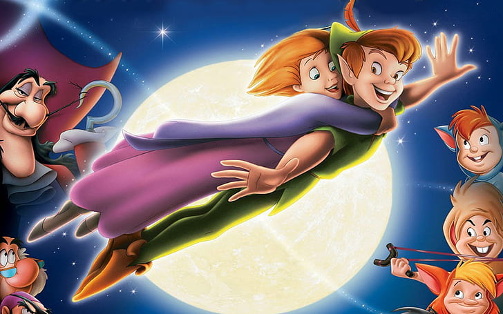 Return to Never Land Disney’s Cartoon Peter Peter and Jane Can Fly Desktop Wallpaper Hd For Your Computer 1920 × 1200, HD тапет